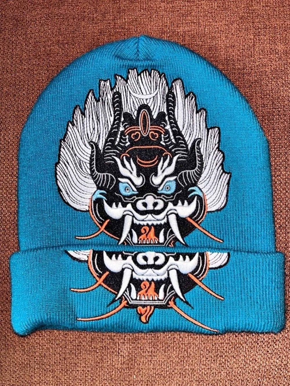 Supreme Demon Beanie Dragon Beanie in Blue/ teal NWT